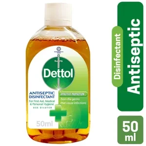 Dettol Antiseptic Disinfectant Liquid 50ml for First Aid, Medical & Personal Hygiene - Use Diluted