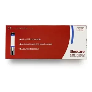 Sinocare Safe Accu 2 Blood Glucose Strip 50's Pack